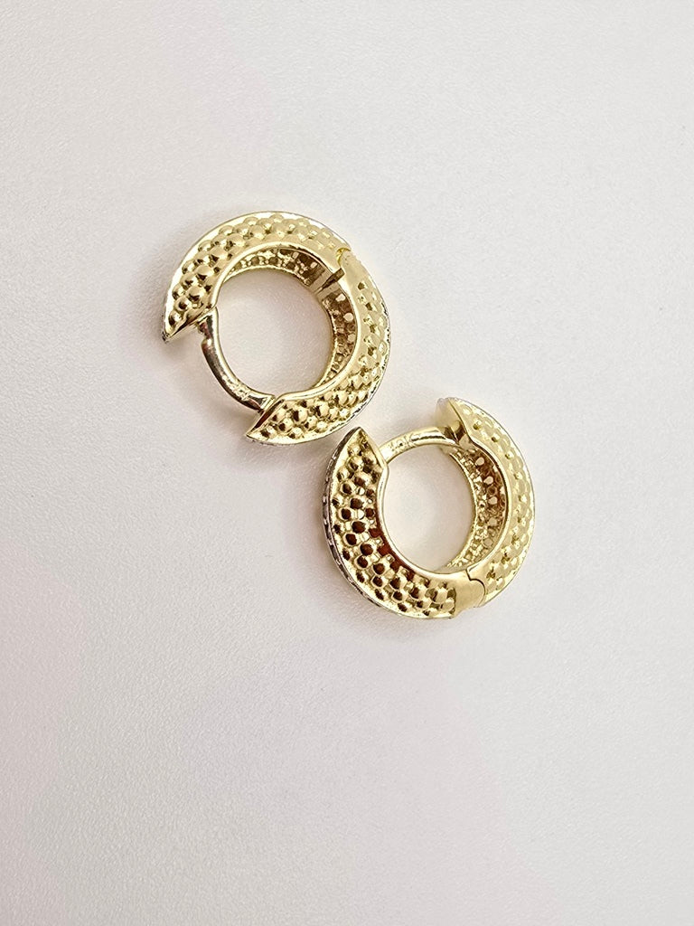 10KT SMALL MILANESA STYLE EARRINGS