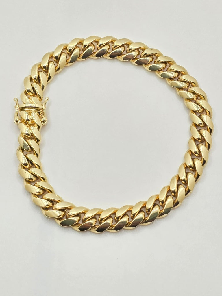 10KT SOLID MIAMI CUBAN BRACELET Size 8MM 7.5INCH Weigth 38.3GR