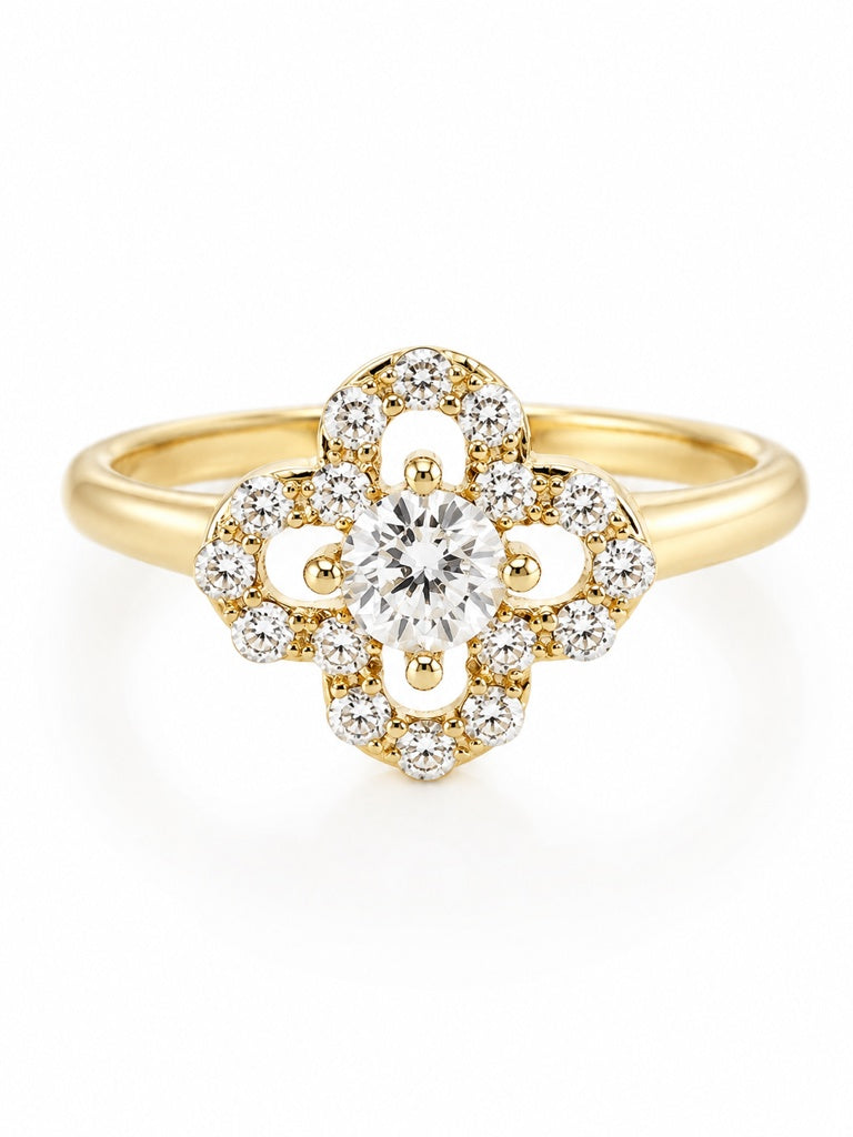 14KT FLOWER RING+WOMAN Size SIZE 7 Weigth 1.6GR