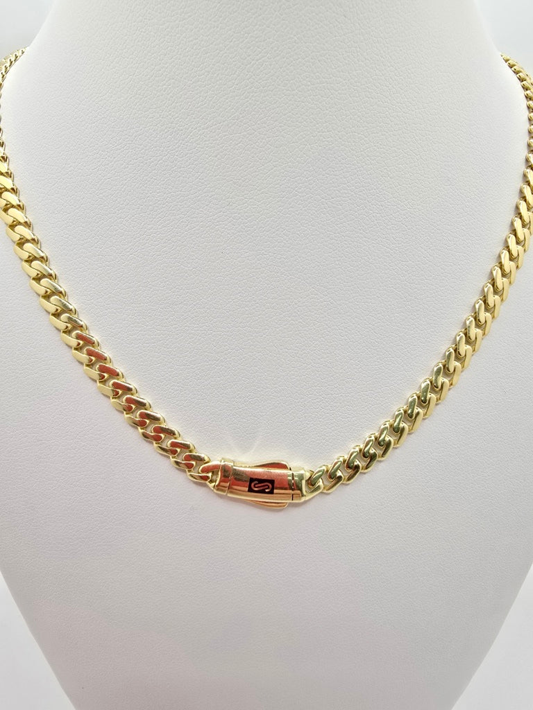 10KT CERTIFIED  PLAIN MONACO CHAIN  6.5MM 22INCH 15.8GRS