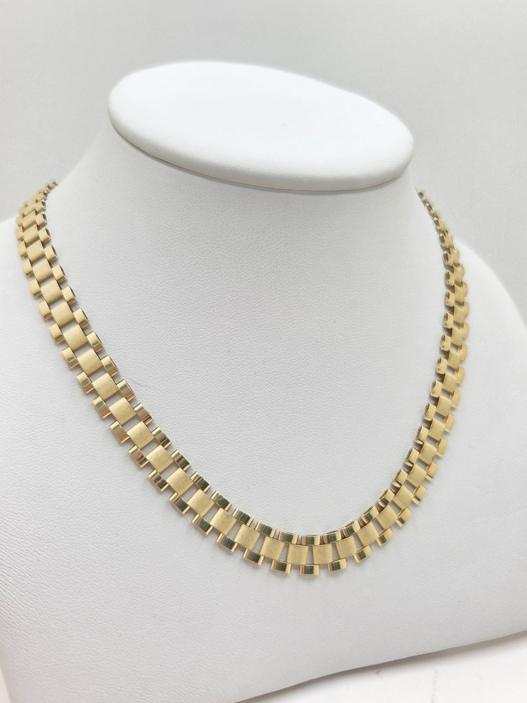 10KT WATCH  STYLE LINK NECKLACE SIZE 18 INCH WEIGHT 15.6GR