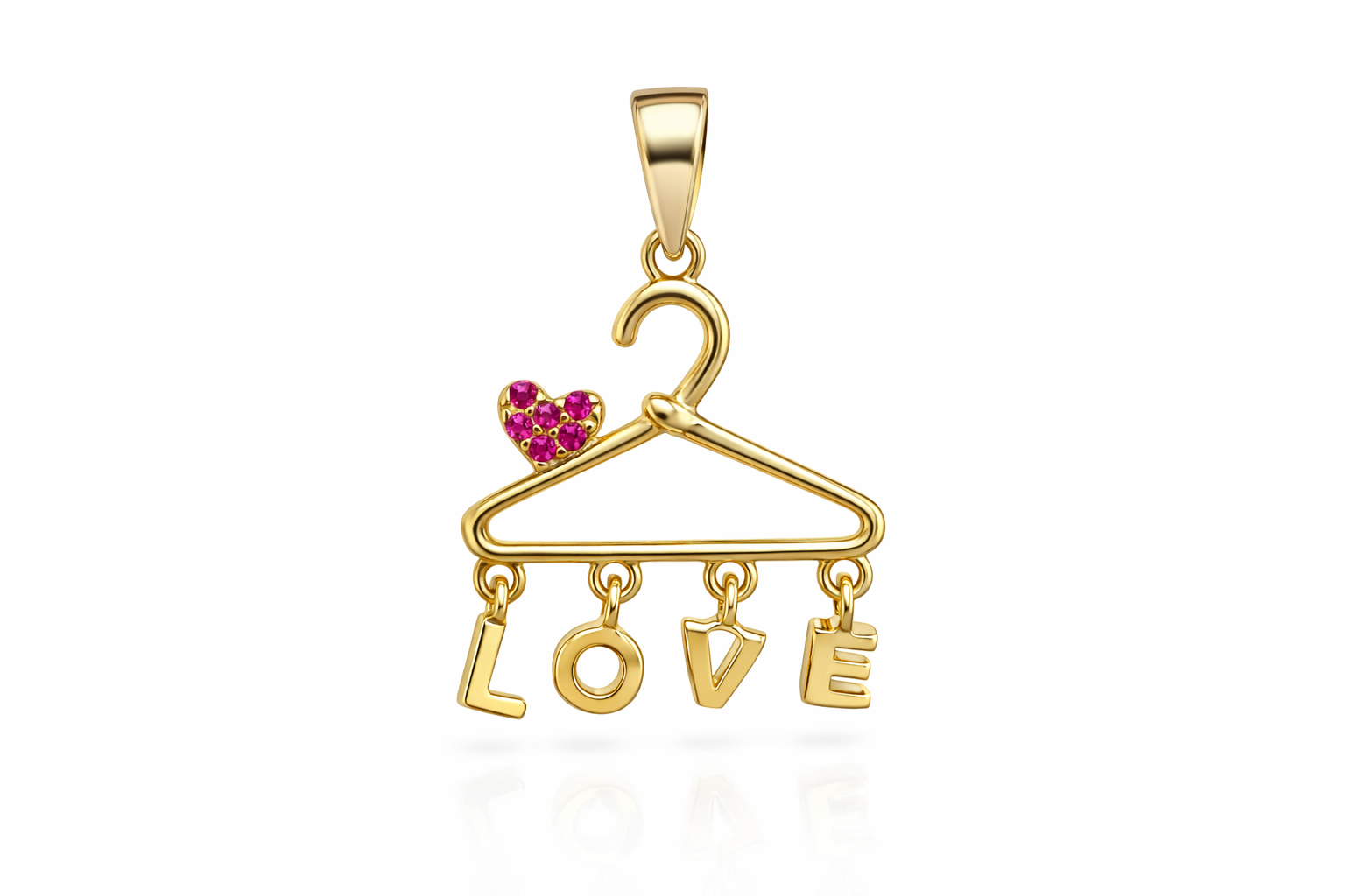 10KT SMALL LOVE DANGLING HANGER PENDANT Weigth 0.9GR