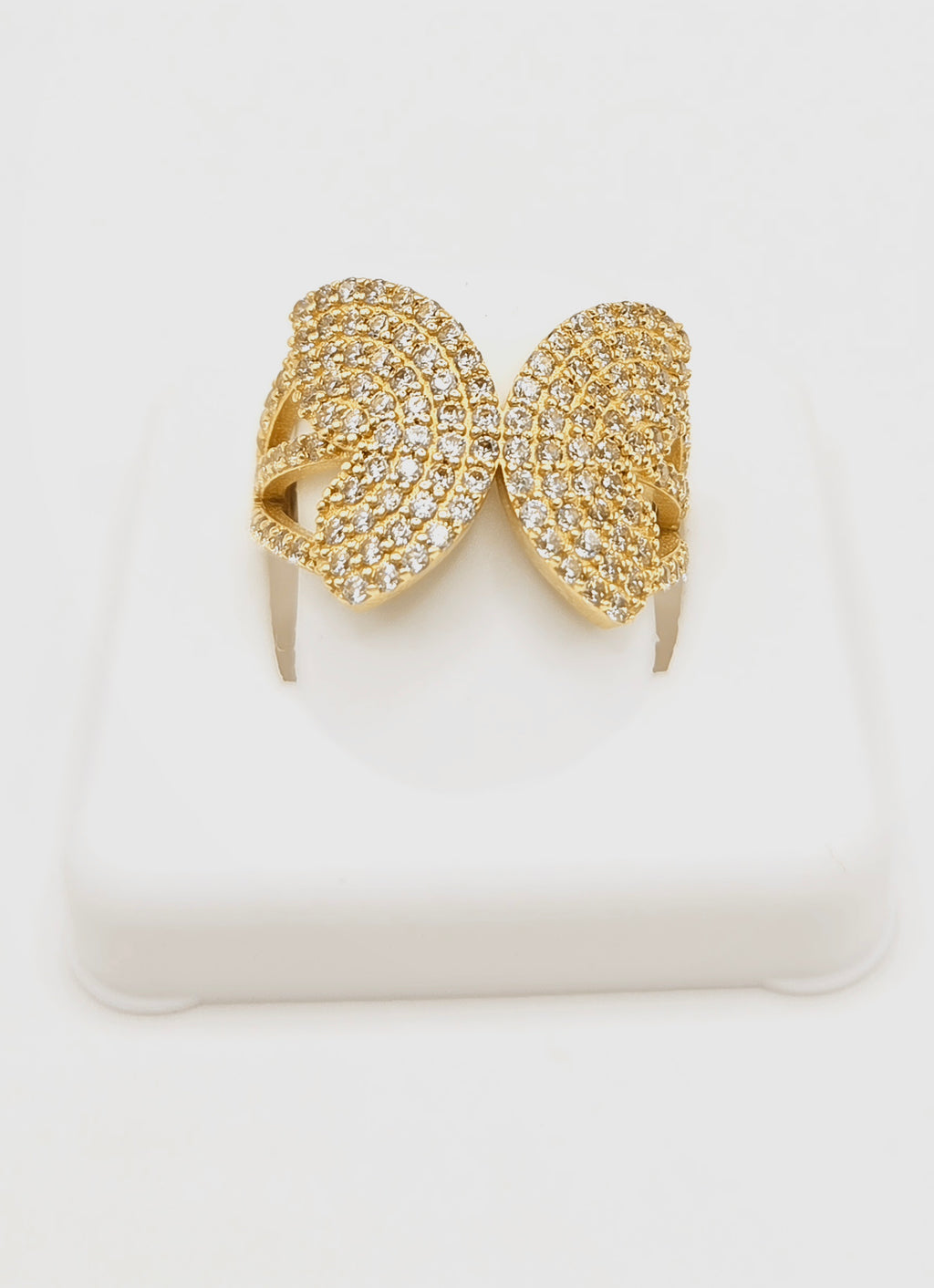 14KT CZ BUTTERFLY RING Size 8 Weigth 4.4GR