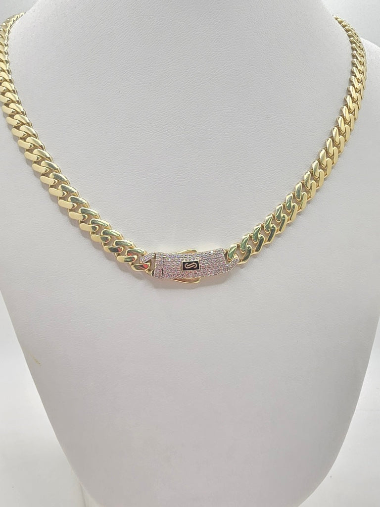 10KT CERTIFIED MONACO CHAIN CZ CLOSURE  Size 22INCH 6.5MM Weight 16.7GR