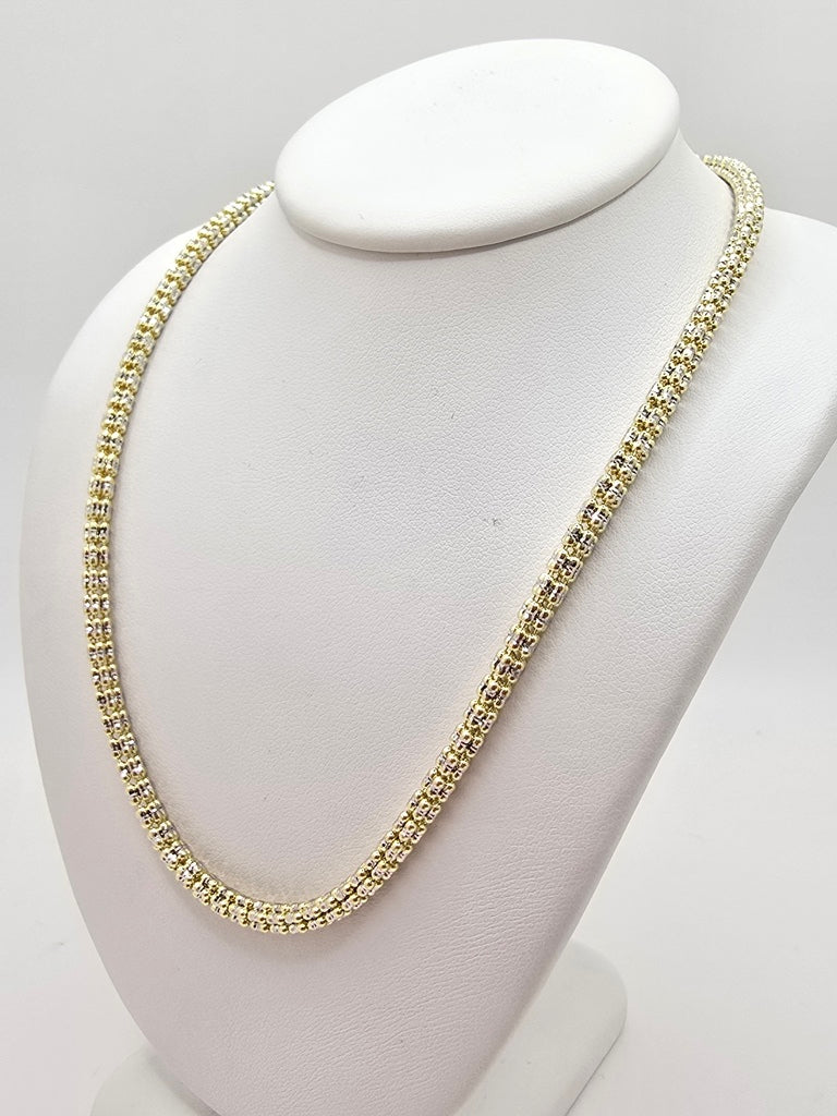 10KT ICE CHAIN Size 22INCH 4MM Weight 20.9GR