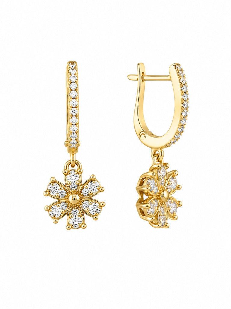 14KT DIAMOND DELICATE EARRINGS Size