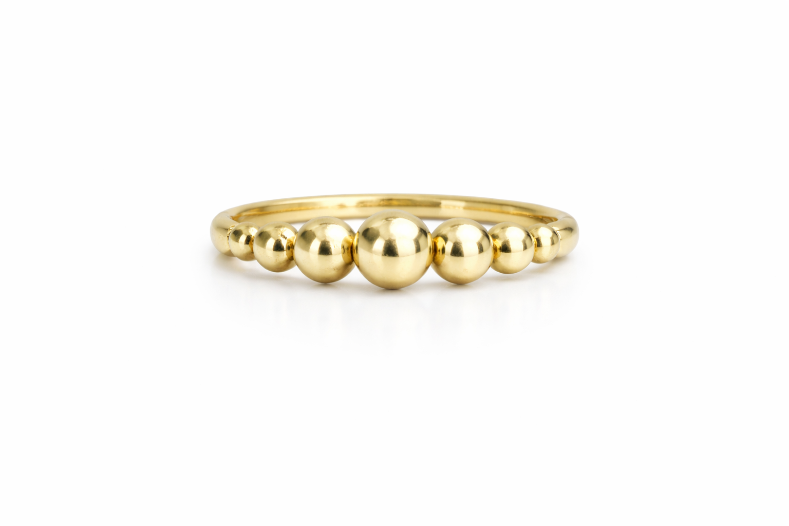 10KT  MODERN BALLS DESIGN RING Size 8 Weigth 1.8GR