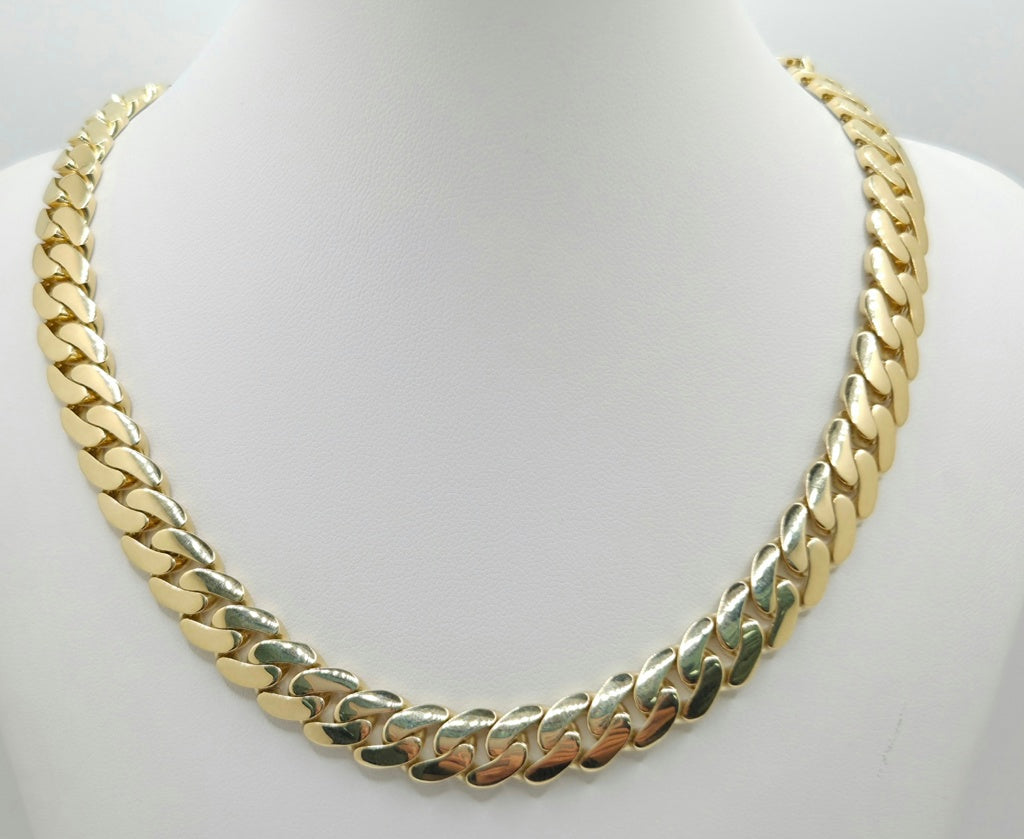 10KT SEMISOLID MIAMI CUBAN CHAIN Size 7MM 18INCH Weight 27.6 GRS