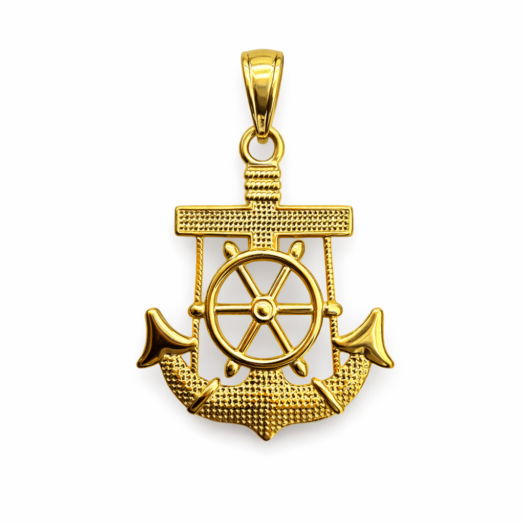 14KT GOLDEN ANCHOR PENDANT Size SMALL Weigth 1.6GR