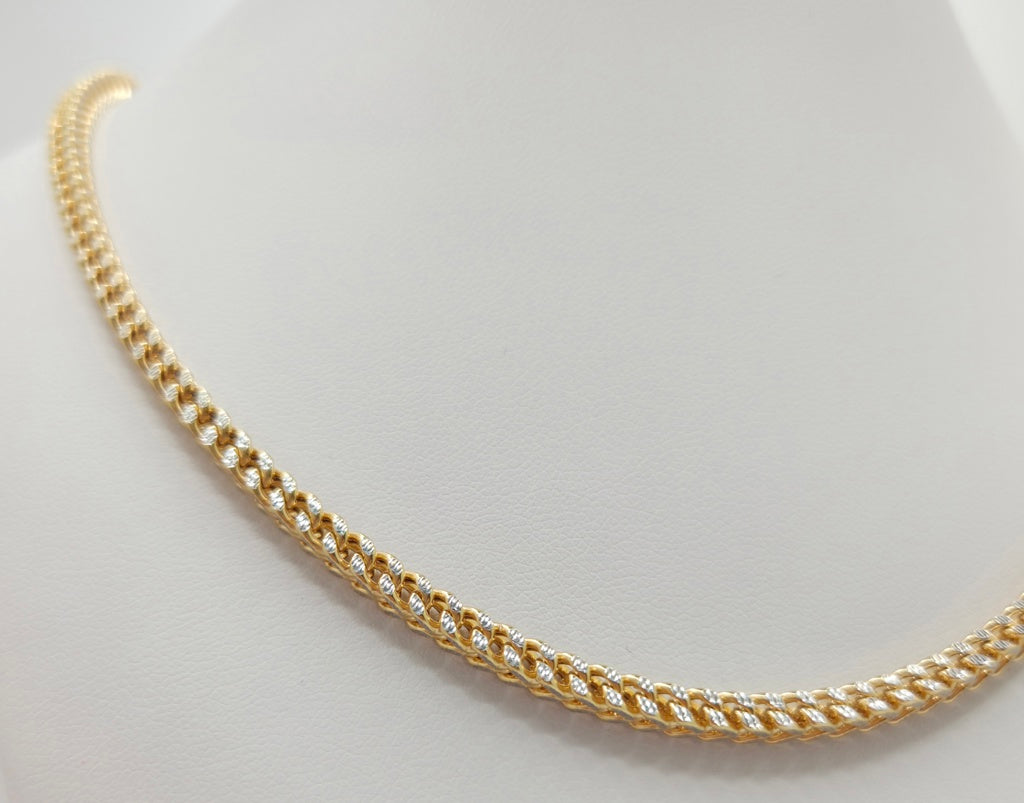 10KT  TWO TONE HOLLOW FRANCO Size 4MM 20INCH