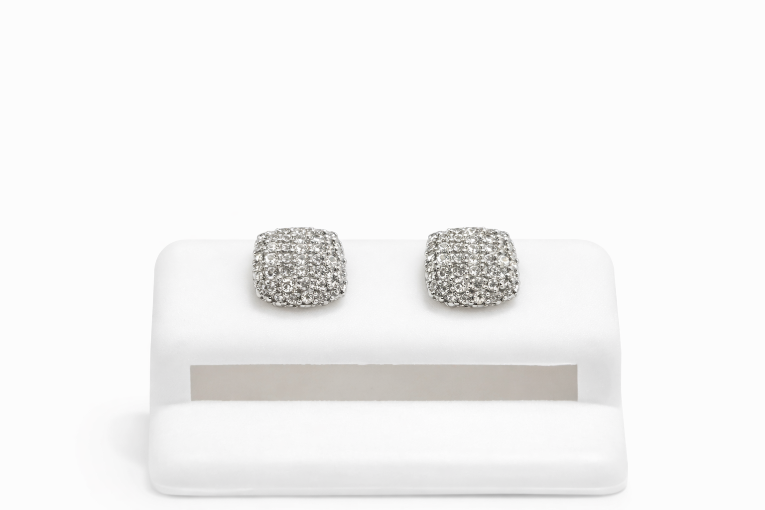 14KT ELEGANT FLAT DESIGN NATURAL DIAMOND EARRINGS