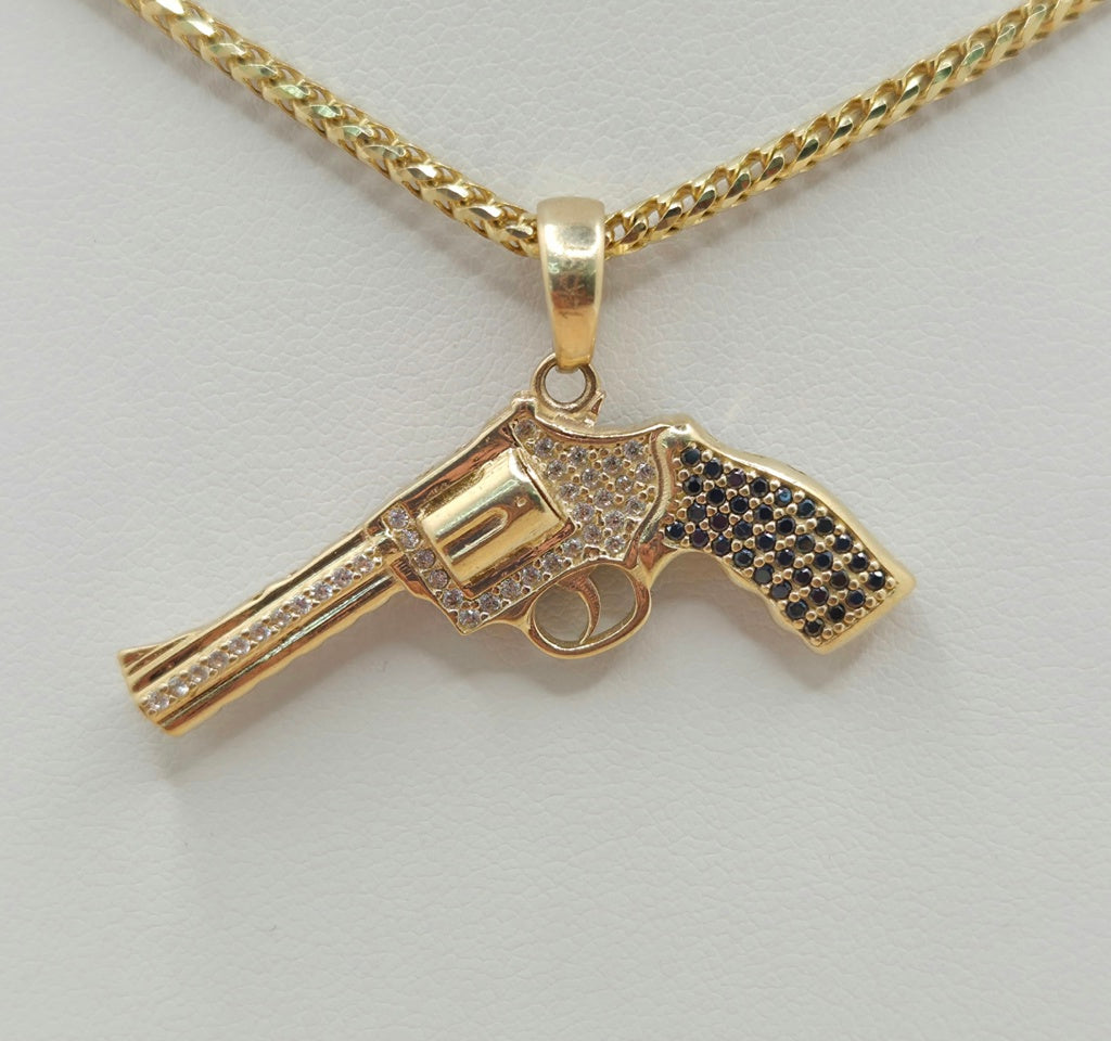 14KT CZ GUN PENDANT Weight 5.5GR