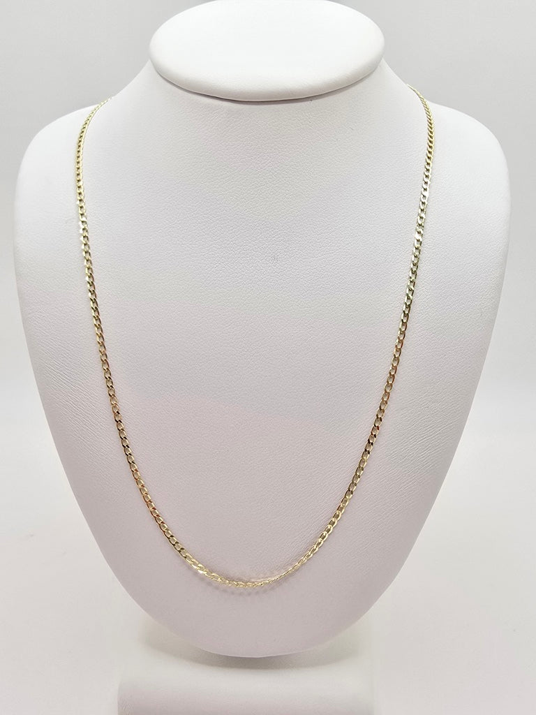 14KT SOLID CUBAN CURB FLAT CHAIN Size 20INCH 1.5MM Weight 2.2GR