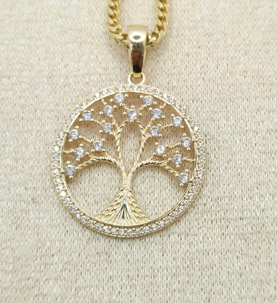 14KT CZ TREE OF LIFE PENDANT Weight 3GR