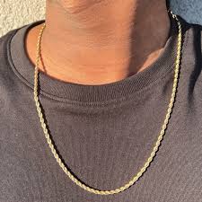 10KT HOLLOW ROPE CHAIN Size 24INCH 3MM Weight 6GR