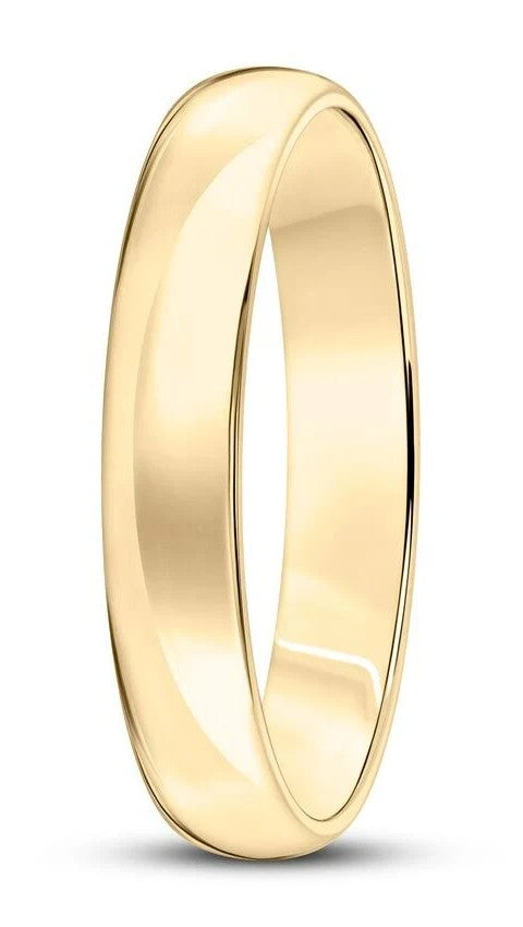 10KT SOLID PLAIN MAN'S WEDDING BAND RING Size 10 4MM Weigth 3.4GR