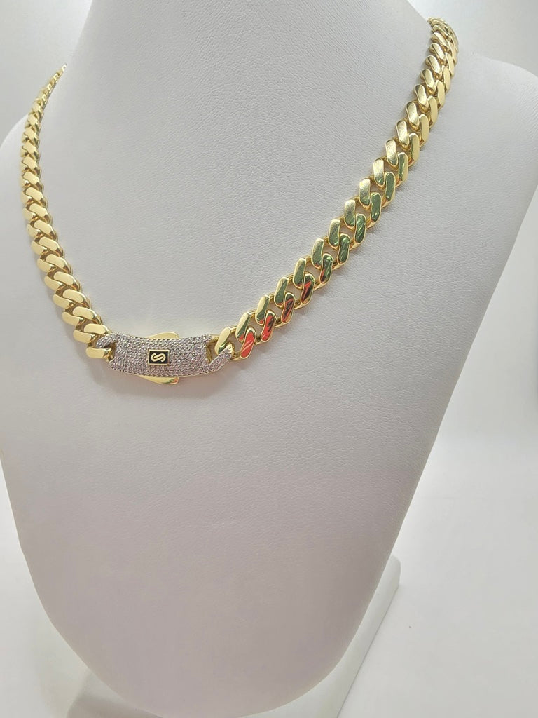 10KT CERTIFIED MONACO CHAIN CZ CLOSURE Size 22INCH 8MM Weight 21.4GR