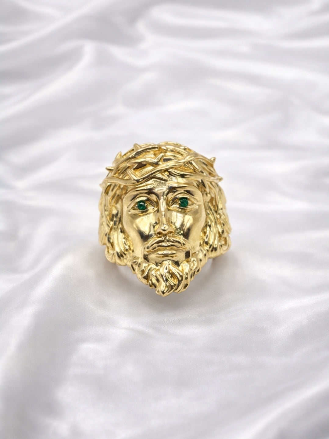 10KT YELLOW GOLD JESUS FACE MAN'S RNG Size 11 Weigth 6.6GR