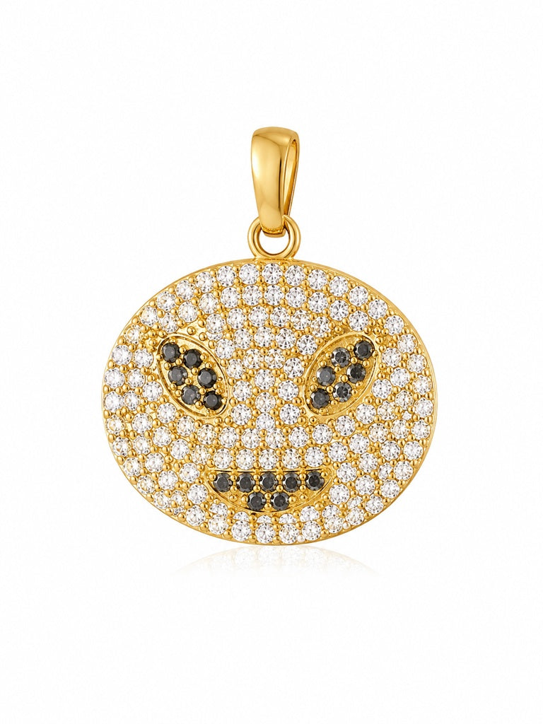 10KT CZ MASK OVAL PENDANT Weigth 3.7GR