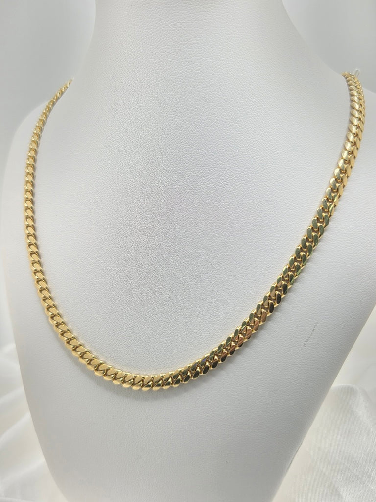 10KT SOLID MIAMI CUBAN CHAIN CZ LOCK Size 24INCH 6MM Weight 57.8GR
