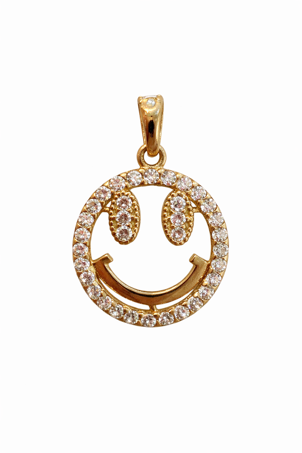 10KT CZ HAPPY FACE PENDANT Weigth 1.3GR