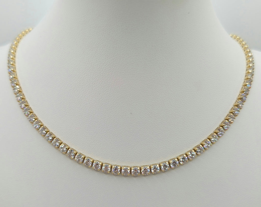 10KT TENNIS STYLE NECKLACE  CZ Size 22INCH 3MM Weight 16.8GR