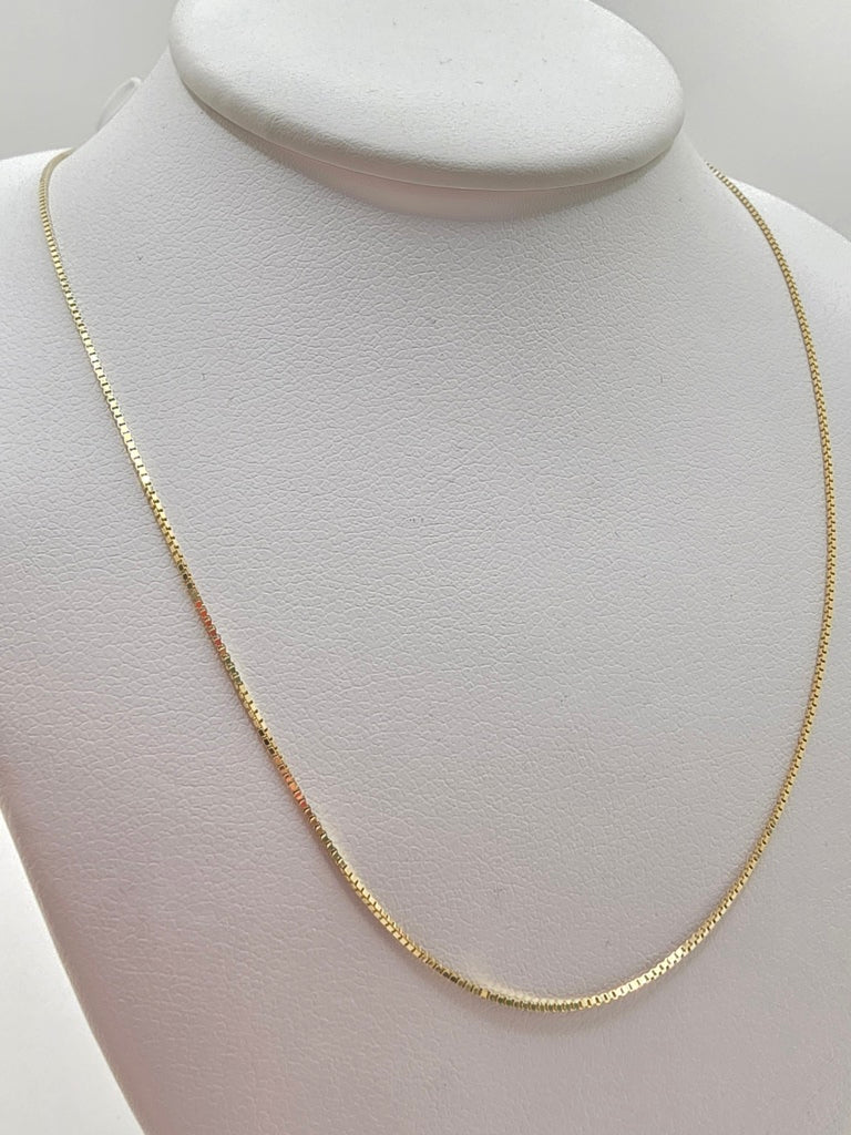 10KT BOX LINK CHAIN Size 16INCH 1MM Weight 1.1GR