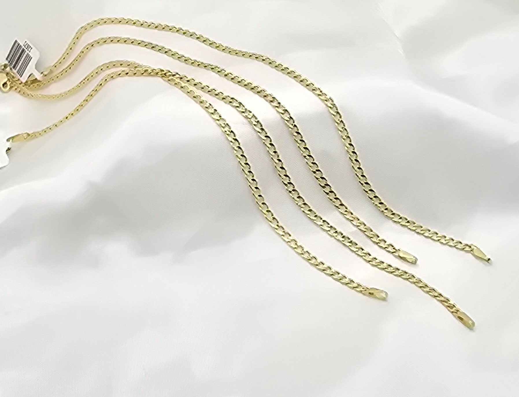 10KT HOLLOW CUBAN CURB FLAT BRACELET Size 7INCH 2.5MM Weight 0.9GR