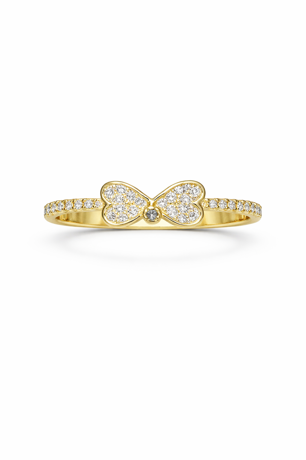 10KT DELICATE CZ RIBBON RING Size 7 Weigth 1.3GR
