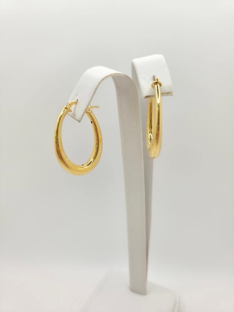 10KT SMALL MODERN OVAL HOOPS EARRINGS Weight 3.6GR