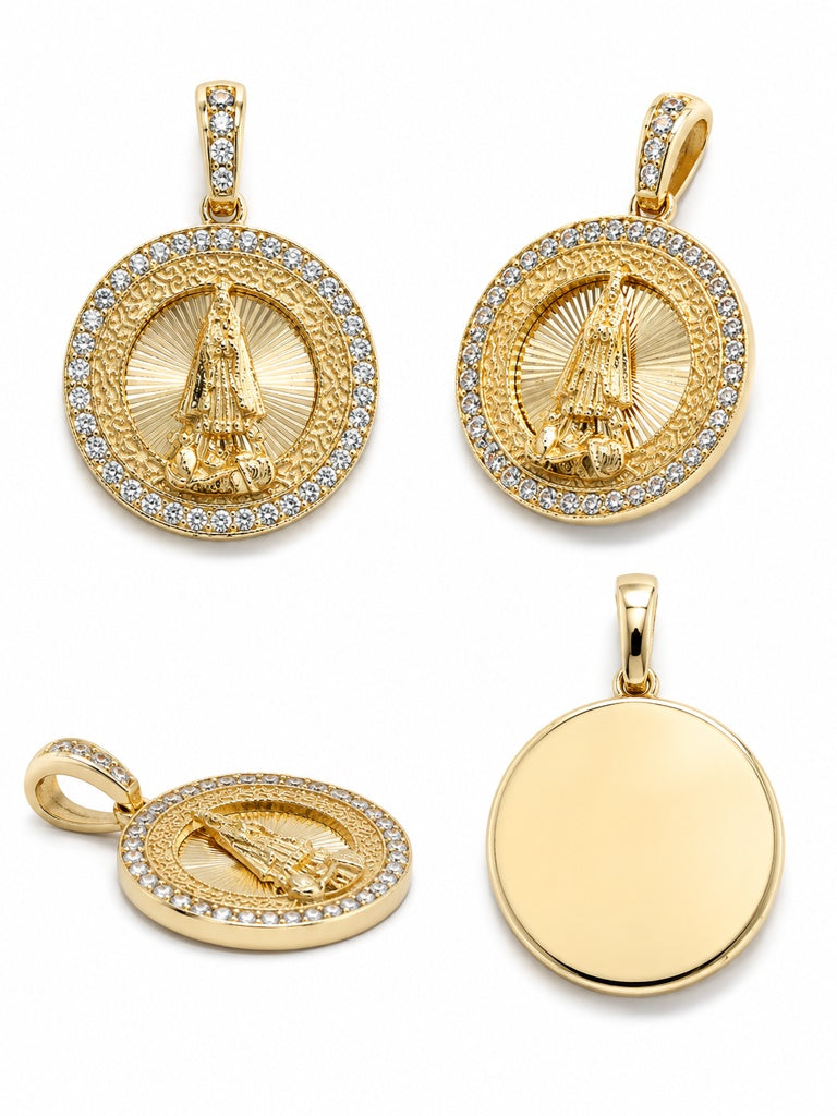 10K ROUND VIRGEN DE LA CARIDAD PENDANT Size
