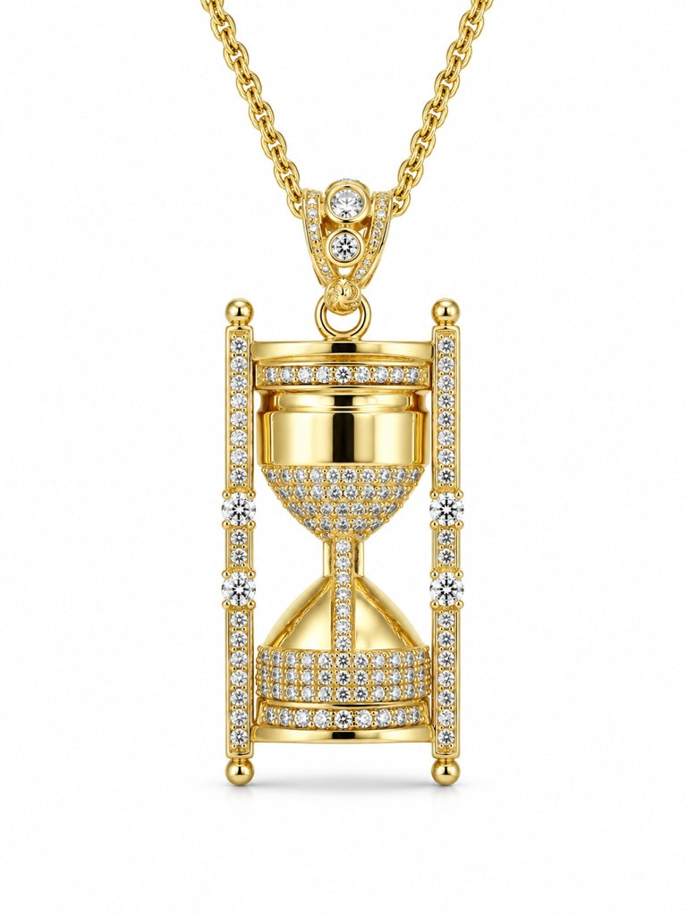 10KT HOURGLASS PENDANT Size