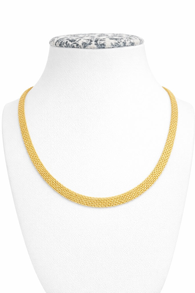 10KT  BISMARK LINK NECKLACE Size 16INCH 6MM Weigth 9.2GR