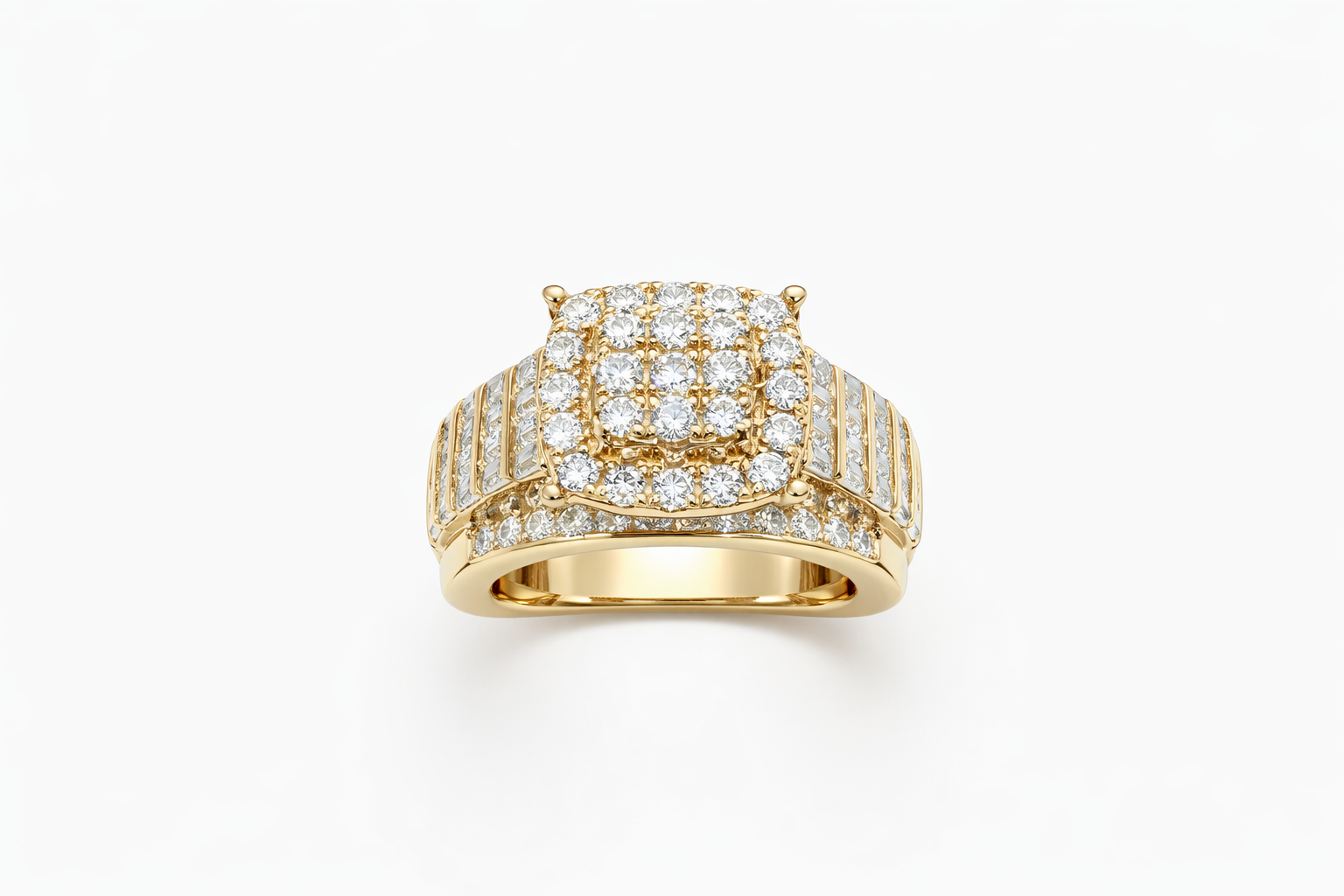 10KT 2.5CTW VVS MOISSANITE CINDIRELA RING Size 7 Weigth 7.5 GRS