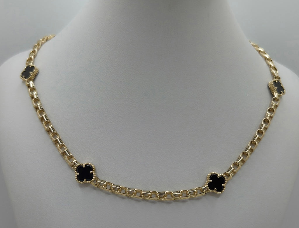 10KT BLACK CHINO LINK NECKLACE Size 4.5MM 16INCH Weight 16.2GR