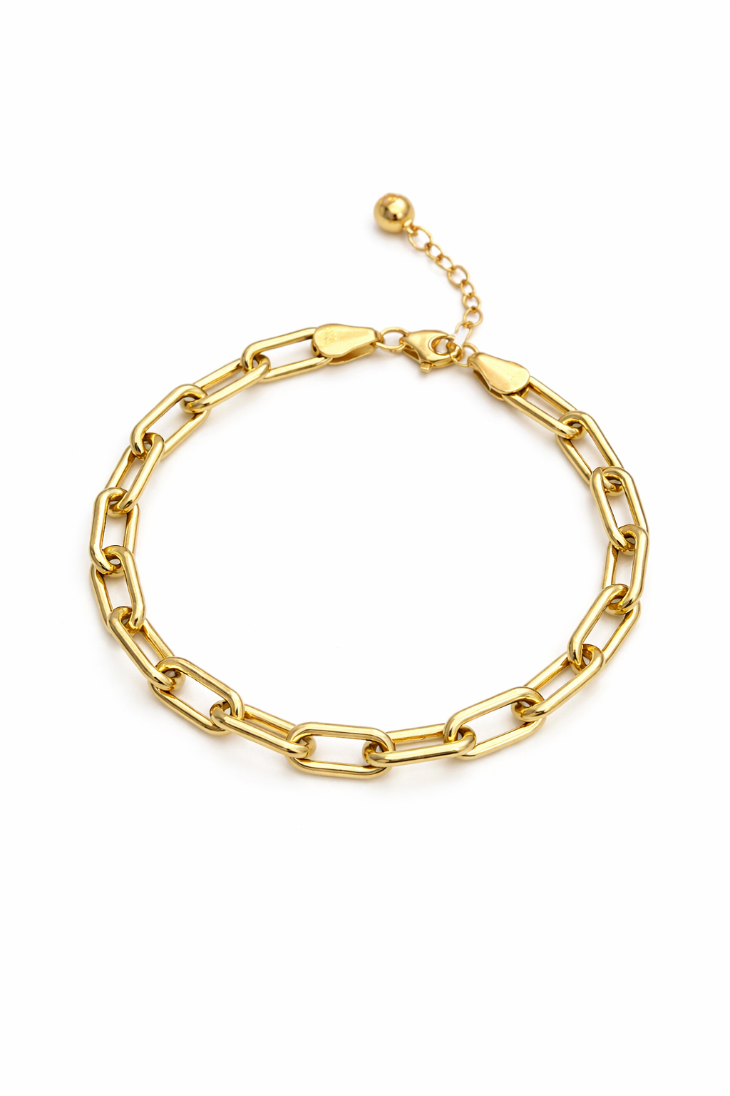 14KT SQUARE PAPER CLIP BRACELET Size 8INCH 5.5MM Weight 5.7GR