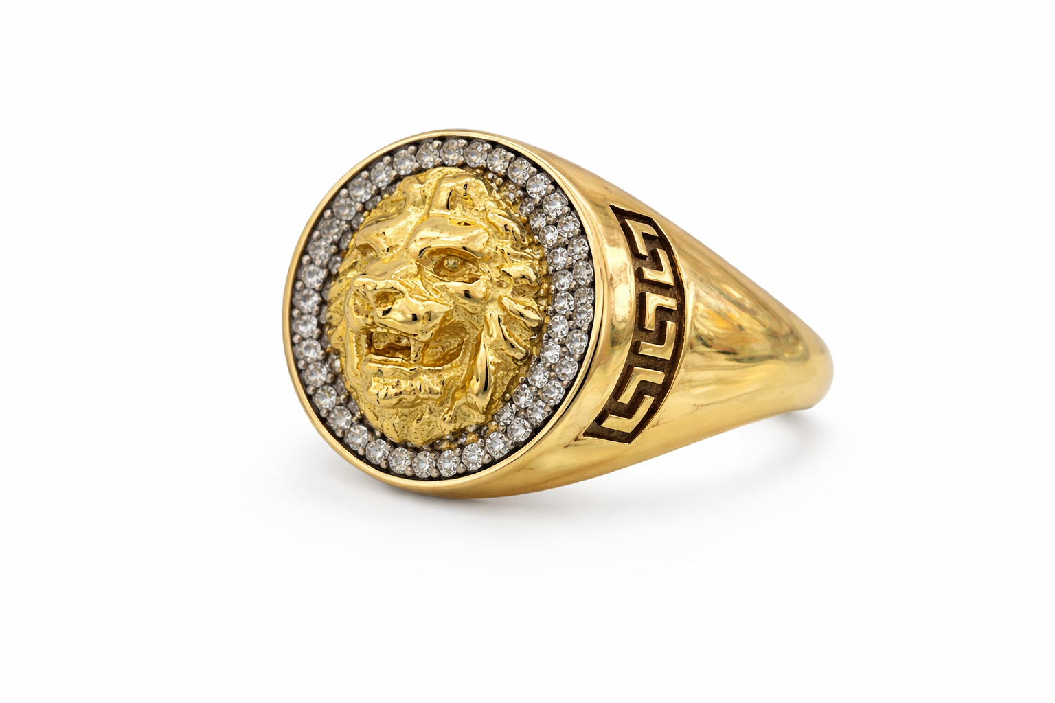 10KT LION FACE ROUND CZ DETAIL Weight 7.2GR