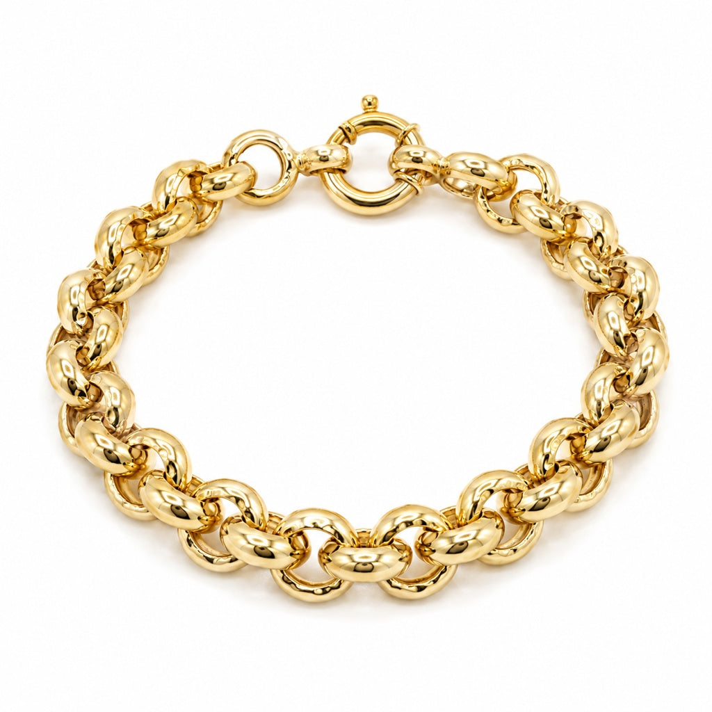 10KT DIAMOND CUT ROLO BRACELET Size 7INCH