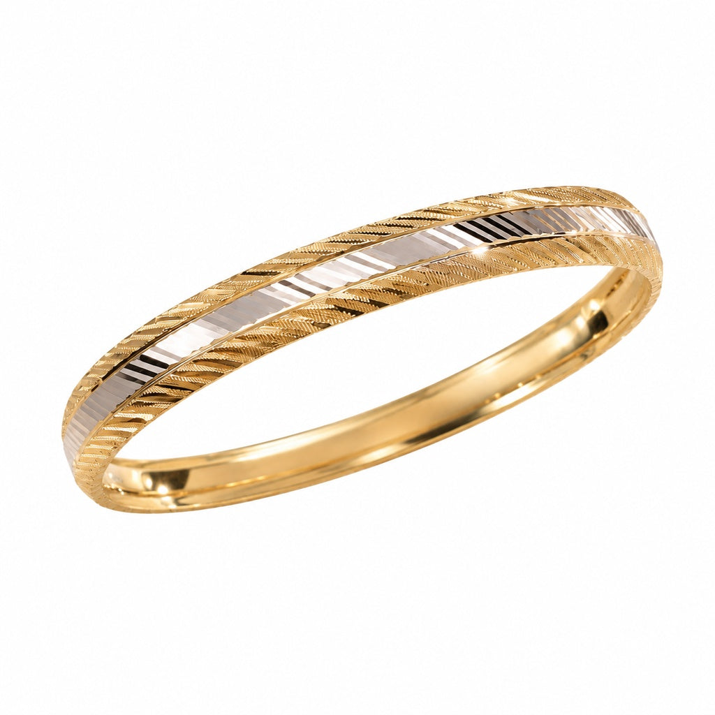10KT TWO TONE BANGLE Size 7.5