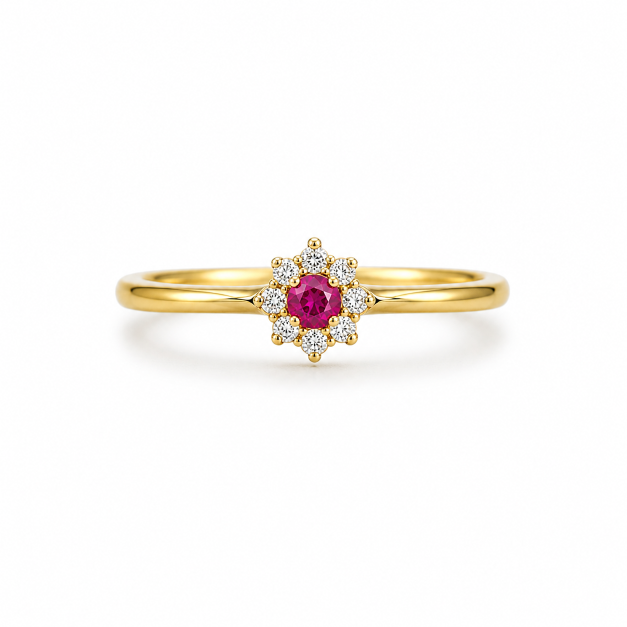10KT PINK STONE RING Size 8 Weigth 1.2GR