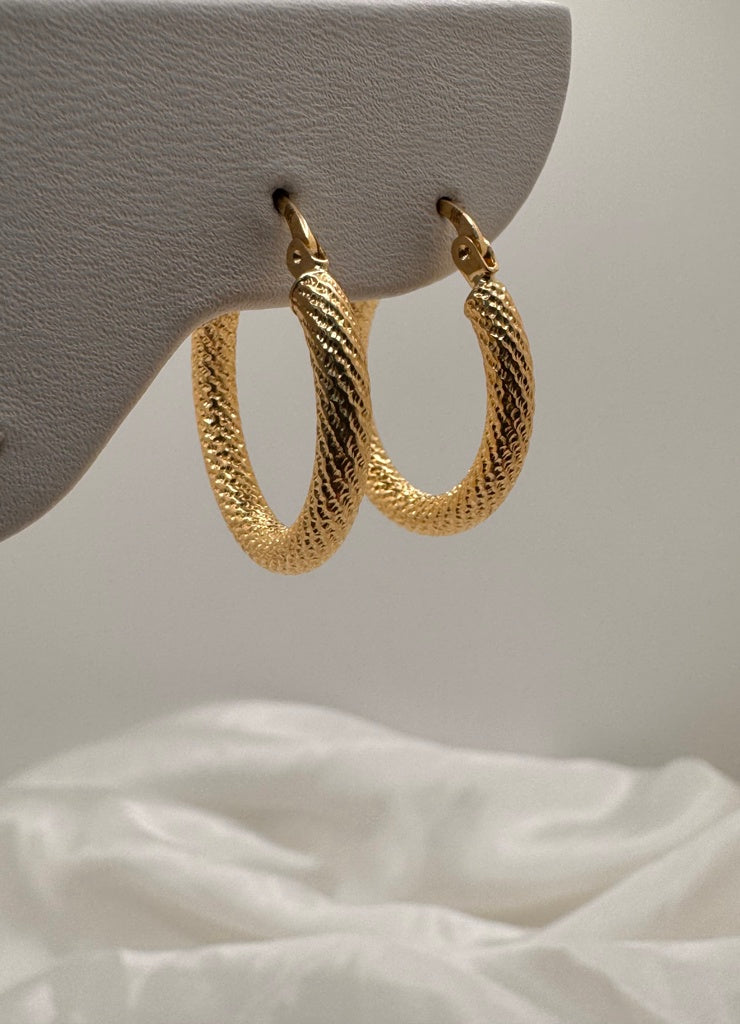 10KT NEVADAS HOOPS EARRINGS Size 2 4MM Weight 2.8GR