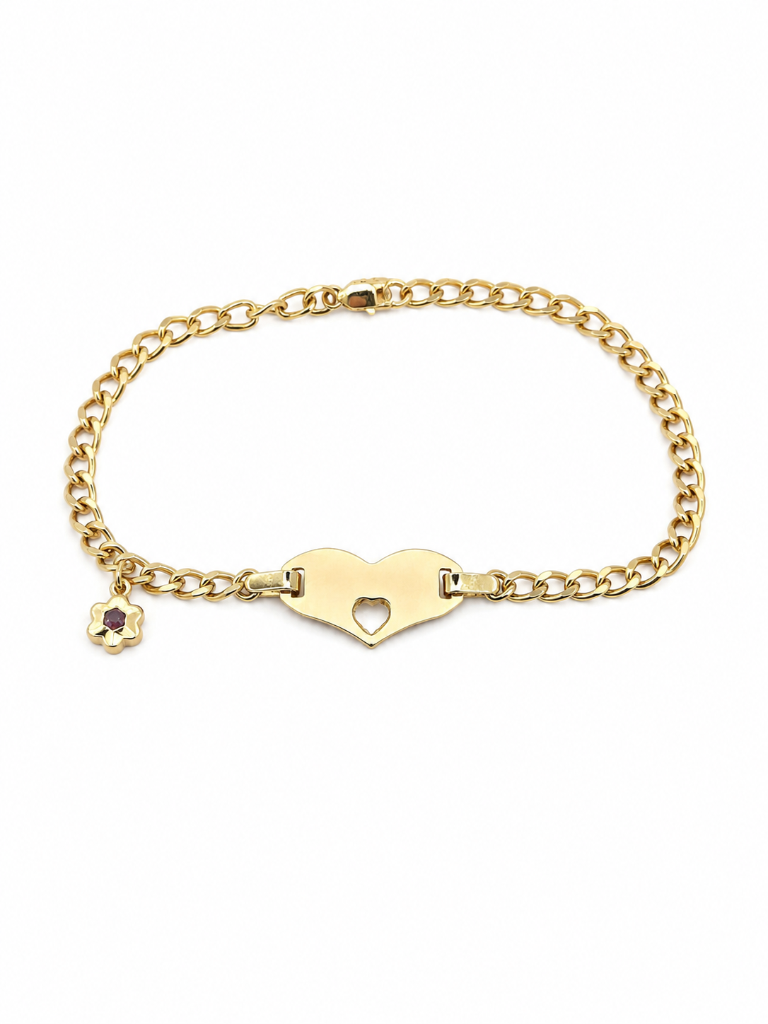 10KT HEART BRACELET Size 7INCH Weigth 2.3GR