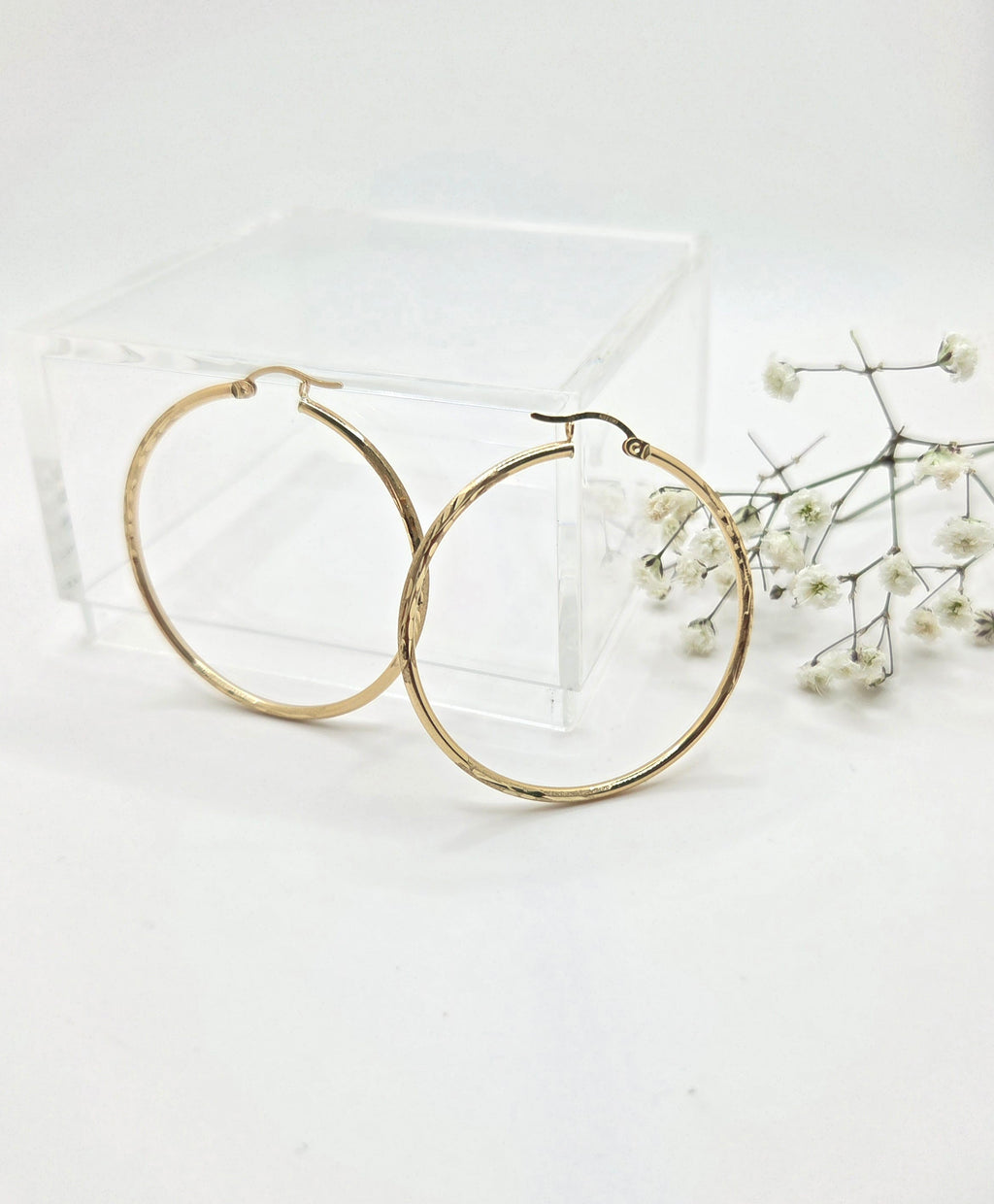 10KT NEVADA DESIGN HOOPS EARRINGS Size 5 2MM Weight 2GR