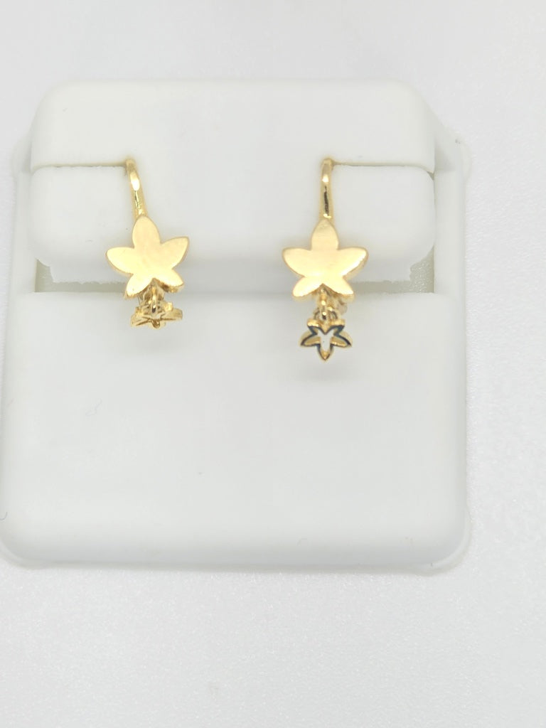 10K SMALL STAR FLOWER EARRINGS