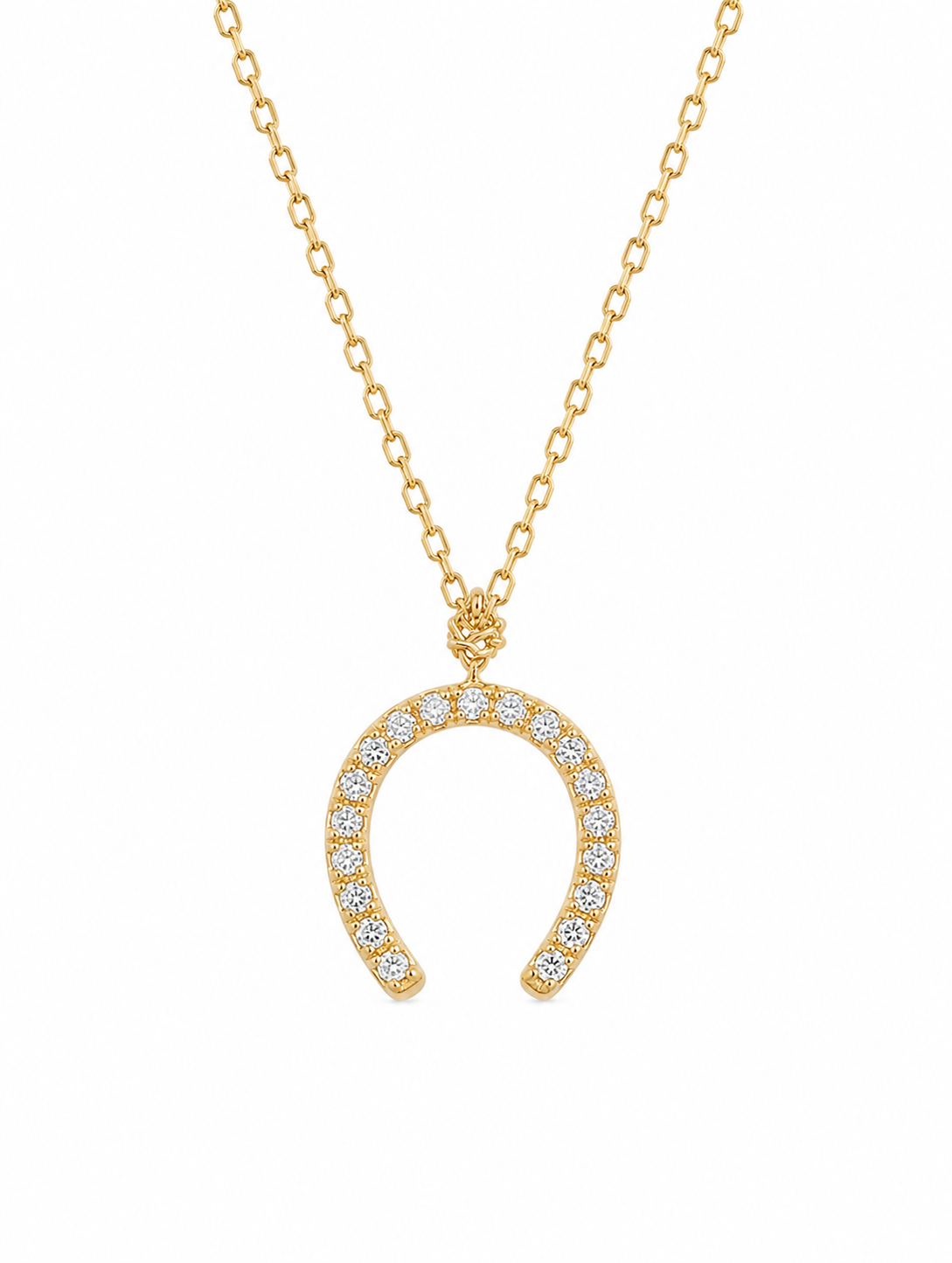 14KT DIAMOND HORSE SHOE CHAIN Size 16INCH