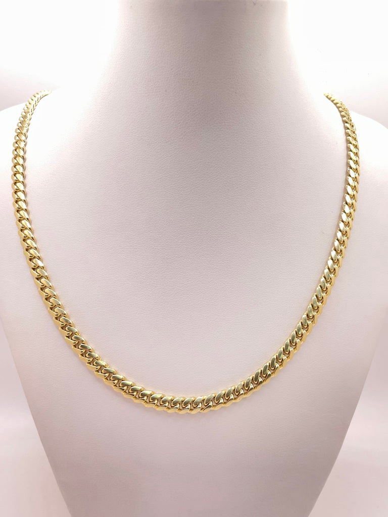 10KT SOLID MIAMI CUBAN CHAIN  Size 24inch 5MM Weight 41.2GR