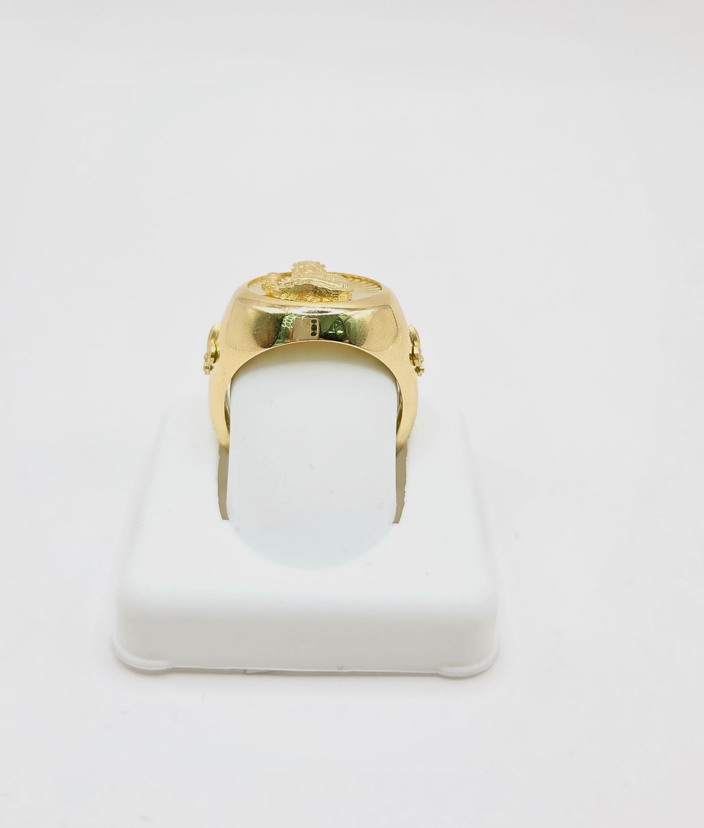 10KT DIAMOND CUT BACKGROUND SANTA BARBARA ROUND RING Size 9.5 Weigth 5.3GR