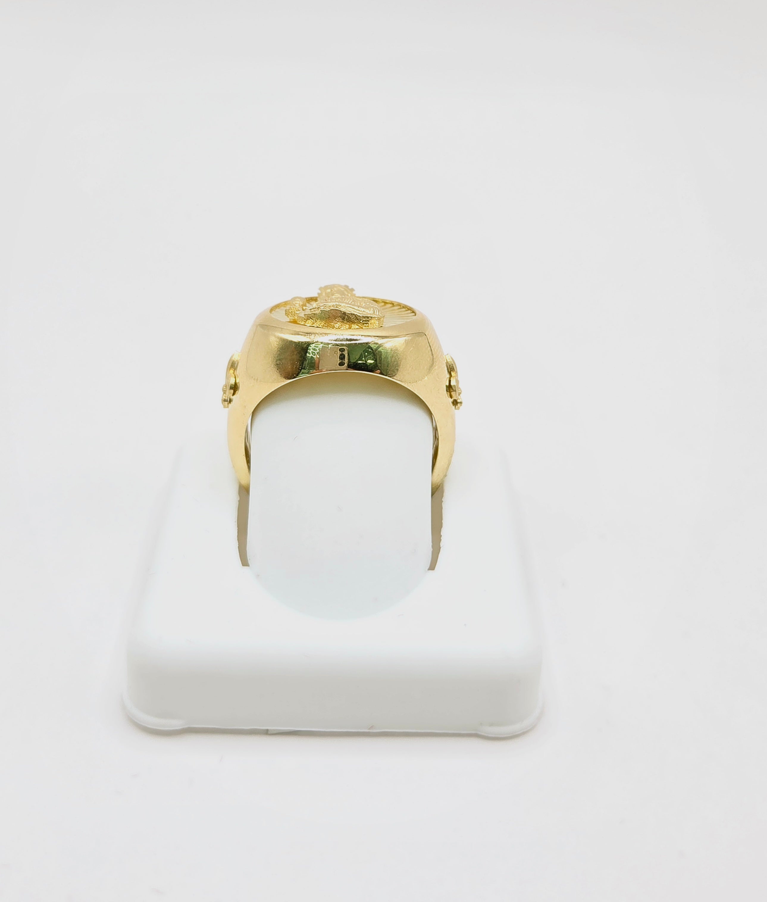 10KT DIAMOND CUT BACKGROUND SANTA BARBARA ROUND RING Size 9.5 Weigth 5.3GR