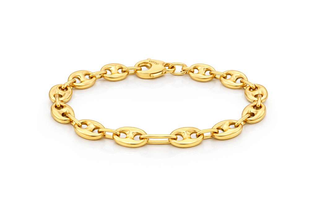 10KT GUCCI PUFF BRACELET Size 7INCH 9.5MM Weigth 8.2GR