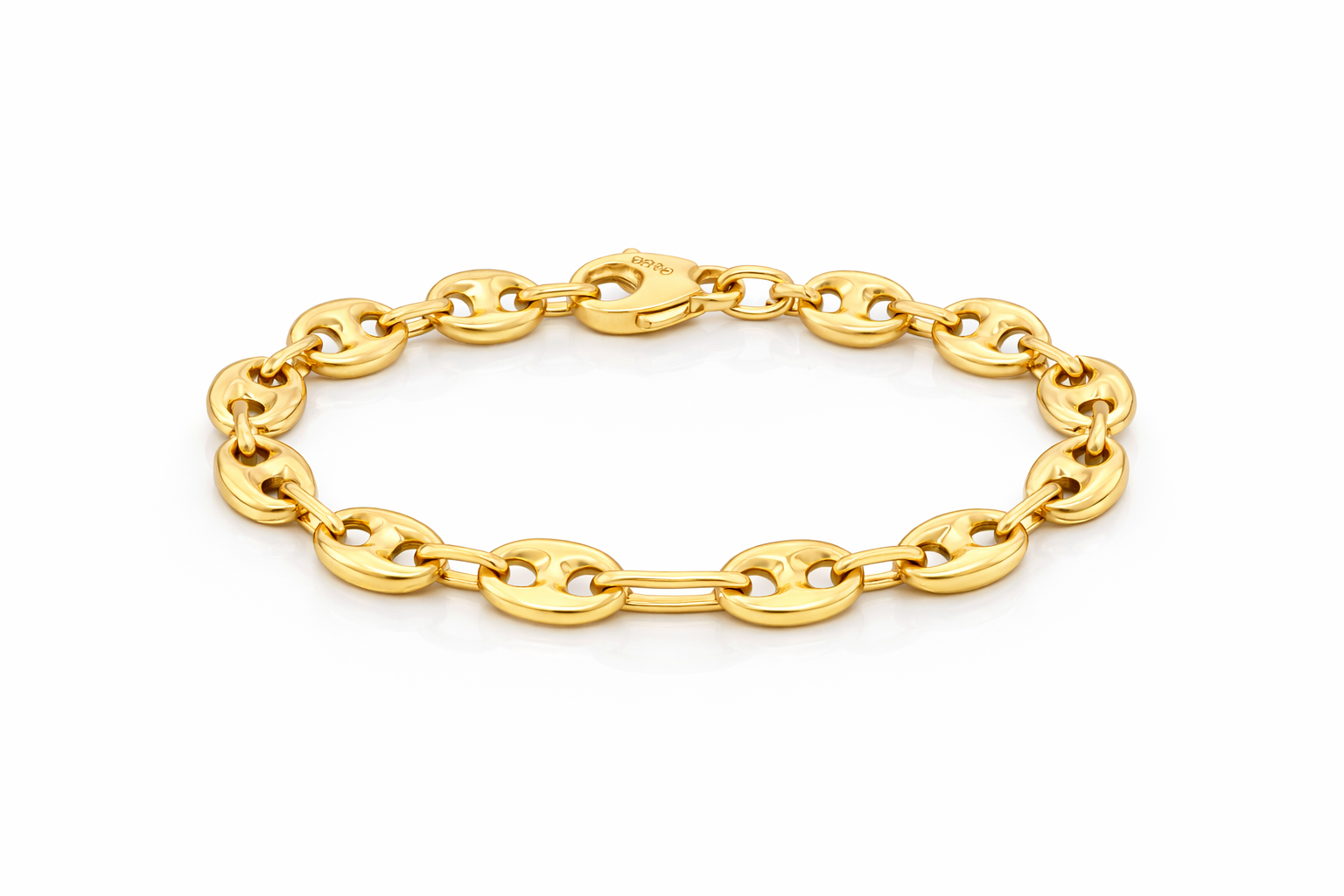 10KT GUCCI PUFF BRACELET Size 7INCH 9.5MM Weigth 8.2GR